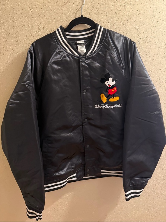Disney Other - Disney Mickey Mouse Black Bomber Jacket with Striped Trim NWT
